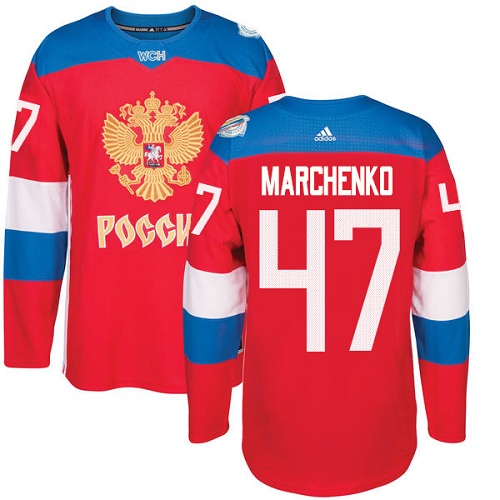 Kinder Team Russland #47 Alexey Marchenko Authentic Rot Auswärts 2016 World Cup